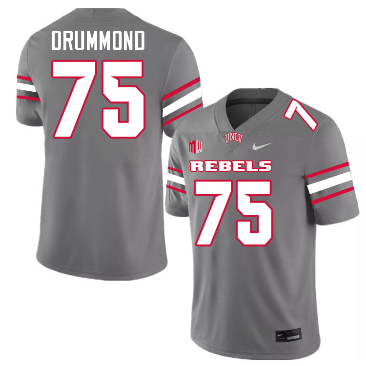#75 Dyllan Drummond UNLV Rebels College Football Jersey Stitched-Grey